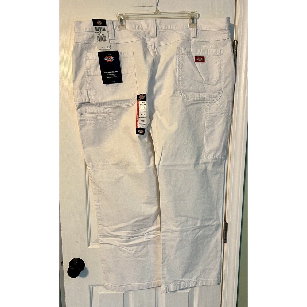 Dickies Utility Painter Pants Mens 46x30 White NWT Cotton Relaxed Fit A861G0WH